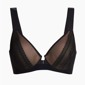 Spanx Bra-llelujah Illusion Lace Full Coverage Bra Black Toasted Oatmeal NWT